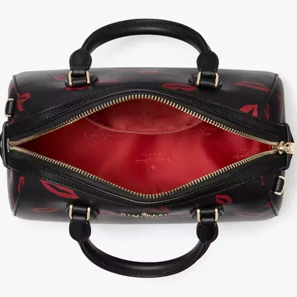 Kate Spade Madison Lip Tods Duffie Lipstick Print Bag Crossbody Top Handle - Picture 3 of 8